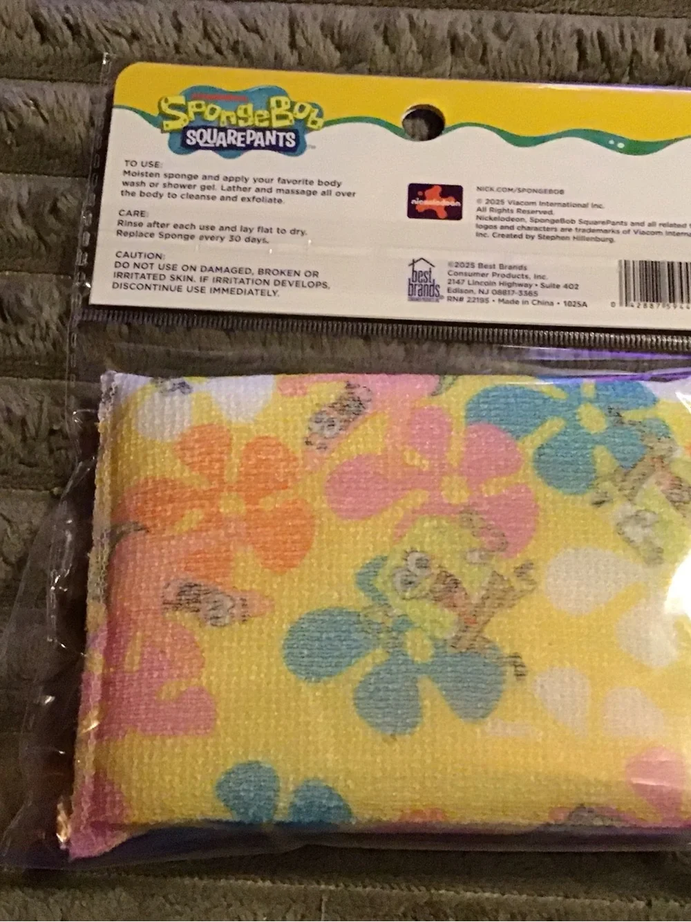 SpongeBob SquarePants Exfoliating Body Sponge - Yellow